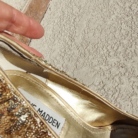 Steve Madden Gold Sequin platform heels - Picture 12 of 16